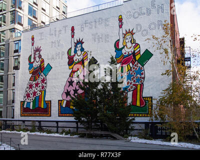 New York, Vereinigte Staaten - November 16 - 2018 - Graffiti an der High Line Stockfoto