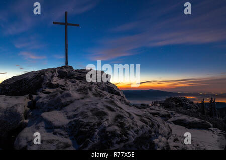 Sonnenaufgang auf dem Großen Arber Stockfoto