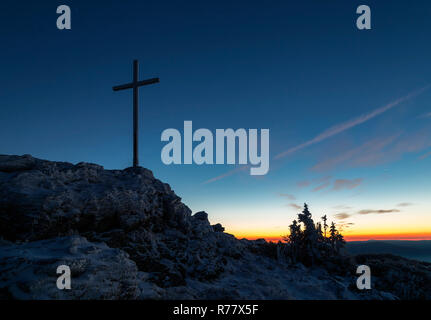 Sonnenaufgang auf dem Großen Arber Stockfoto