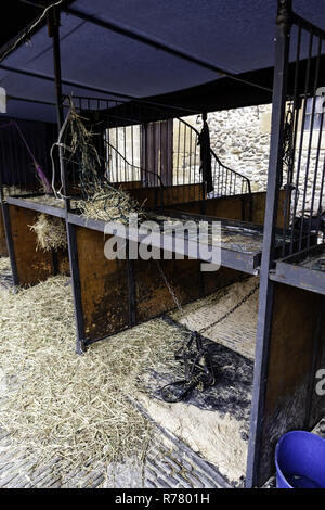 Leeren Pferdestall, Unterkunft detail für Tiere Stockfoto