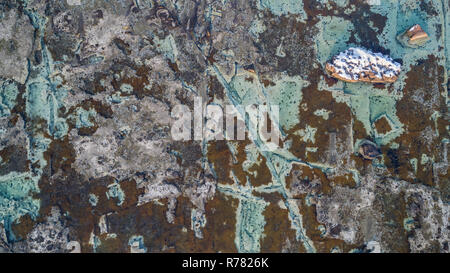 Detail der Marmorsteinbruch in Aliki. Stockfoto