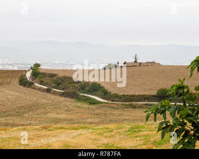 Pilgern auf dem Jakobsweg - Pamplona Stockfoto