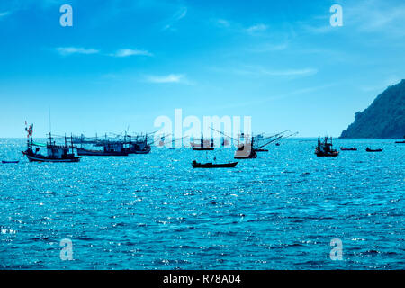 Traditionelle Fischerboote in Pattaya, Thailand Stockfoto