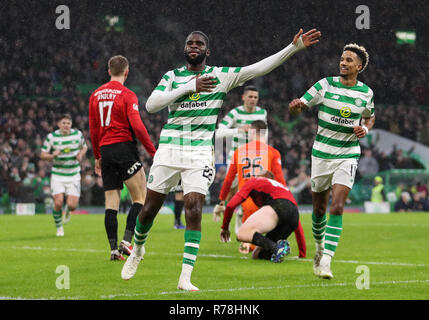 Celtic's Odsonne Edouard feiert seine Seiten zweite Ziel zählen während der LADBROKES Scottish Premier League Spiel im Celtic Park, Glasgow. Stockfoto