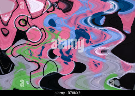 Mehrfarbige artist Palette Textur gemischt Ölfarben in verschiedenen Farben und die Sättigung Studio Stockfoto
