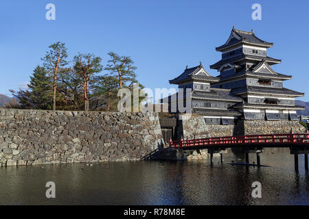 Matsumoto, Japan. Matsumoto Castle (Crow Schloss, Burg Fukashi) Stockfoto