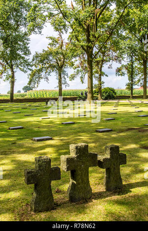 Deutscher Soldatenfriedhof Langemark, Langemark, Flämisch Brabant, Flandern, Belgien Stockfoto