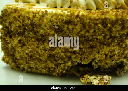 Toffee Macadamianuss Kuchen, warmen Karamell Kuchen, hausgemachten Kuchen Stockfoto