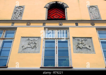 Das Gebäude Fragment der Bruderschaft der Mitesser in der Altstadt Tallinn Stockfoto