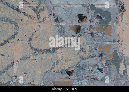 Futuristische bemalte Wand. Zusammenfassung Hintergrund der alten Mauer mit ausdrucksstarken Flecken. Unnachahmlichen Muster Stockfoto