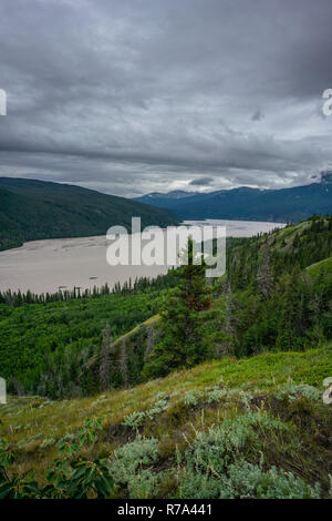 Cooper River überflutung Blick von oben, Alaska Stockfoto