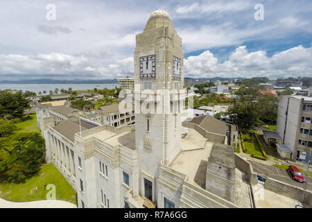 Regierungsgebäude in Suva. Executive Wing, Fidschi Regierung. Premierminister der Fidschi-Inseln des Büros, das Hohe Gericht, das Parlament. Melanesien, Ozeanien. Stockfoto