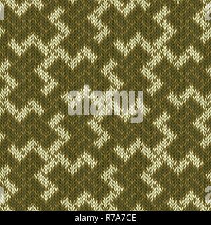 Alte heilige Symbol der balinesischen Hakenkreuz. Nahtlos gestrickte Wolle Muster Stock Vektor