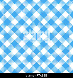 Blaue und weiße Tischdecke Muster Stockfoto