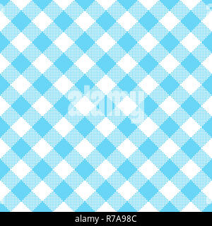 Blaue und weiße Tischdecke Muster Stockfoto