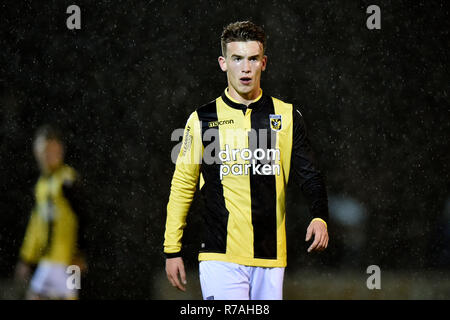 Arnheim, 08-12-2018, Papendal, Saison 2018 / 2019, Niederländische Tweede Divisie, Jong Vitesse Spieler Patrick Vroegh während des Spiels Jong Vitesse - Scheveningen 2-1 Stockfoto