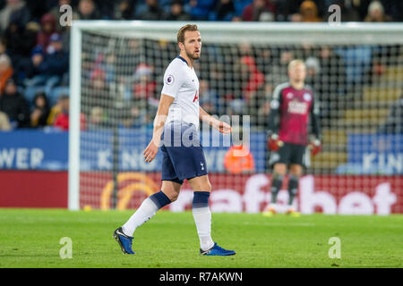 Leicester, Großbritannien. 8. Dez 2018. Harry Kane von Tottenham Hotspur beim Premier League Spiel zwischen Leicester City und Tottenham Hotspur für die King Power Stadion, Leicester, England am 8. Dezember 2018. Foto von Matthew Buchan. Nur die redaktionelle Nutzung, eine Lizenz für die gewerbliche Nutzung erforderlich. Keine Verwendung in Wetten, Spiele oder einer einzelnen Verein/Liga/player Publikationen. Credit: UK Sport Pics Ltd/Alamy leben Nachrichten Stockfoto