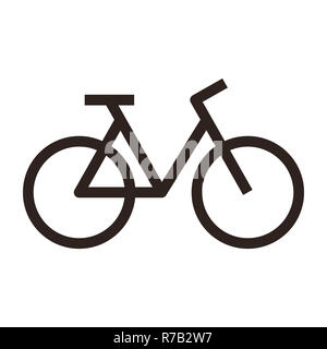 Fahrrad-Symbol. Bike Symbol auf weißem Hintergrund Stockfoto