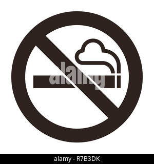Keine Spur von Rauchen. Rauchen verboten Symbol isoliert auf weißem Hintergrund Stockfoto