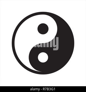 Yin Yang Symbol isoliert auf weißem Hintergrund Stockfoto