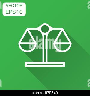 Maßstab vergleich Symbol im flachen Stil. Balance Gewicht Vector Illustration mit langen Schatten. Vergleich Business Konzept. Stock Vektor