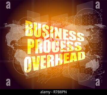 von Geschäftsprozessen Overhead Schnittstelle Hallo Technologie Stockfoto