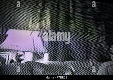 Zusammenfassung Hintergrund eines digitalen glitch. Abstrakte Glitch TV-Bildschirm Stockfoto
