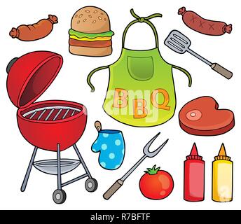 Grill Thema festlegen, 1. Stockfoto