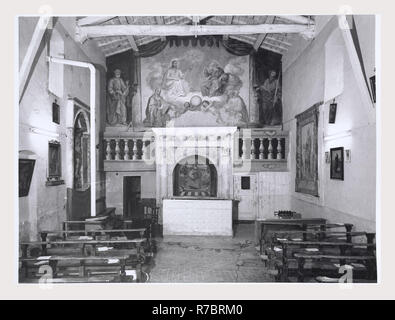 Latium Frosinone Veroli Madonna Degli Angeli, das ist mein Italien, die italienische Land der visuellen Geschichte, die meisten Zimmer bieten einen Blick auf das ländliche Kirche des Inneren Fresken Maria Salome, S. Mauro, S. Biagio, S. Demetrio, die Madonna Lactans und dem Ewigen Vater. Stockfoto