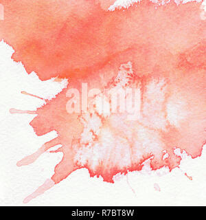 Pantone 16-1546, lebende Korallen Farbe, Farbe des Jahres 2019, Aquarell Bild.. Stockfoto