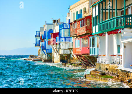 Klein Venedig in der Insel Mykonos, Kykladen, Griechenland Stockfoto