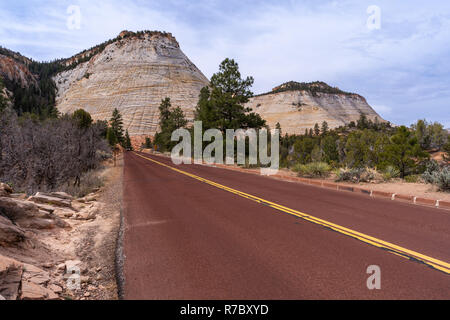 Checkerboard Mesa am Zion National Park Stockfoto