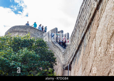 Menschen auf der Chinesischen Mauer Stockfoto