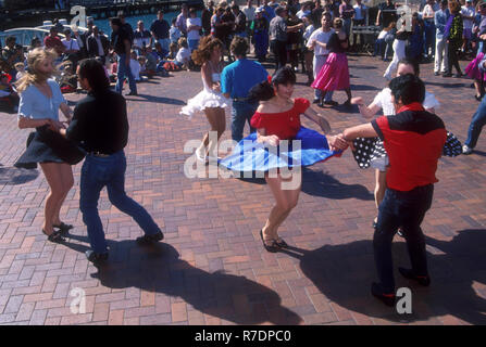 ROCK'N'ROLL DANCING AT THE Rocks, Sydney, NSW, Australien Stockfoto