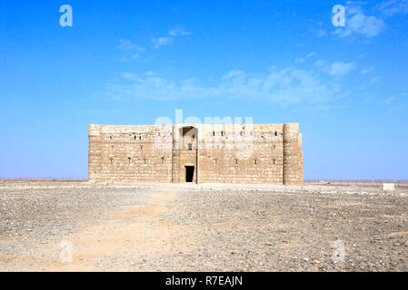 Äußere der Wüste schloss Qasr Kharana Al-Harrana (Kharanah,) in der Nähe von Amman, Jordanien, Naher Osten Stockfoto