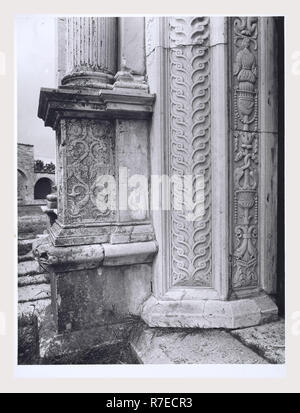 Marken Macerata Visso Santuario di Macereto, dies ist mein Italien, die italienische Land der visuellen Geschichte, Exterieur Fotos von Tempel und andere Gebäude in das Heiligtum komplex. Tempel ist im Stil von Bramante, sondern wurde von Giovanni Battista da Lugano konzipiert. Es gibt viele Fotos von den äußeren architektonischen Details. Innenraum Fotos zeigen die Gewölbe und Kuppel sowie die 'Tempietto" oder baldacchino im klassischen Stil, Unter der Kuppel steht. Stockfoto
