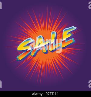 Verkauf 80 s Hintergrund. Pop Art retro Vektor Illustration kitsch Vintage Stock Vektor