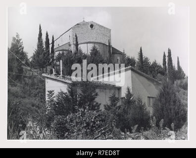 Molise Campobasso Castel San Vincenzo Abbazia di San Vincenzo al Volturno, dies ist mein Italien, die italienische Land der visuellen Geschichte, Mittelalterlichen architektonischen Ruinen und Fragmente c 700-1300 Zählen 19. Post-mittelalterlichen Moderne Rekonstruktion und Restaurierung der mittelalterlichen Architektur Stockfoto