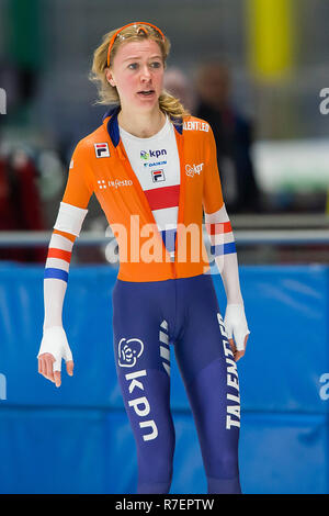 Tomaszów Mazowiecki, Polen. 9. Dez 2018. ISU World Cup Speedskating. 5000 m Damen A - Abteilung, Sieger Esmee Visser während der WM Tomaszow 9. Dezember Credit: Pro Schüsse/Alamy leben Nachrichten Stockfoto