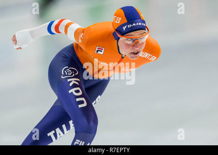 Tomaszów Mazowiecki, Polen. 9. Dez 2018. ISU World Cup Speedskating. 5000 m Damen A - Abteilung, Sieger Esmee Visser während der WM Tomaszow 9. Dezember Credit: Pro Schüsse/Alamy leben Nachrichten Stockfoto