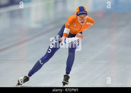 Tomaszów Mazowiecki, Polen. 9. Dez 2018. ISU World Cup Speedskating. 5000 m Damen A - Abteilung, Sieger Esmee Visser während der WM Tomaszow 9. Dezember Credit: Pro Schüsse/Alamy leben Nachrichten Stockfoto