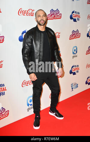 Marvin Humes kommt an's Capital Jingle Bell Ball mit Coca-Cola in der Londoner O2-Arena am 9. Dezember 2018, London, UK. Bild Capital/Alamy leben Nachrichten Stockfoto