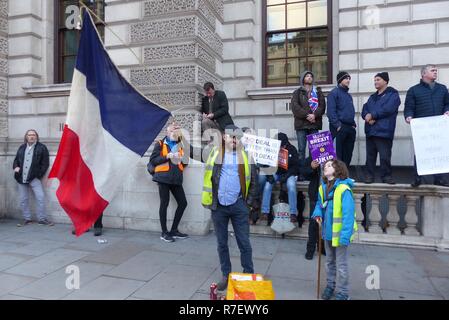 London.UK. 9. Dezember 2018. Tausende von Brexit Unterstützer abgestiegen auf Central London heute für März und Rallye durch die Ukip-Chef und EDL Gründer Tommy Robinson. © Brian Minkoff/Alamy leben Nachrichten Stockfoto