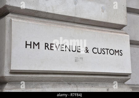 HM Revenue & Zoll anmelden, Whitehall, London, UK Stockfoto