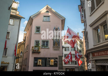 Alten Straßen von Zürich Stockfoto