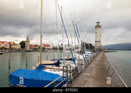Hafen von Lindau, Bodensee, Bayern, Deutschland, Europa Stockfoto