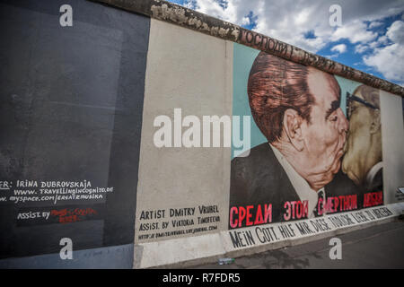 Die berühmte Berliner Mauer Stockfoto