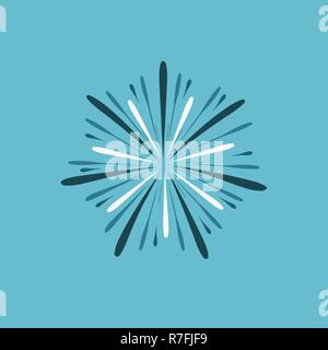 Feuerwerk feier Symbol in flacher Ausführung mit blauen Hintergrund. In Weiß und Blau für Israel Tag der Unabhängigkeit urlaub Konzept. Stock Vektor