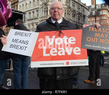 Brexit Verrat UKIP März mit Tommy Robinson in London, 9. Dezember 2018 Stockfoto