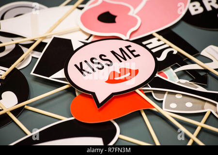 Party prop, photobooth Prop für selfie Foto close-up Stockfoto